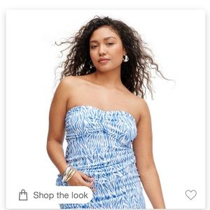 DVF for Target Women's Sea Twig Blue Tube Top - XL, Brand New